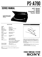 Sony PS-A790 - Service Manual 
